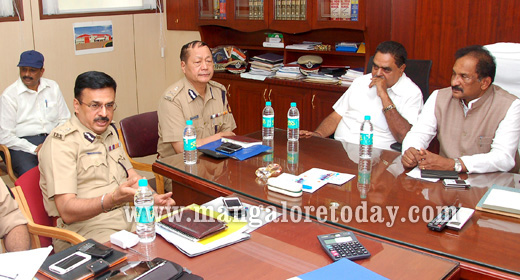 K J George in Mangalore Commissioner office